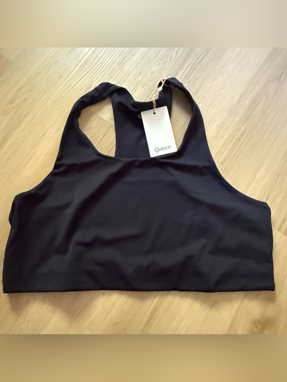 Quince Ultra Form Scoop Neck Longline Bra Sz L Black NEW